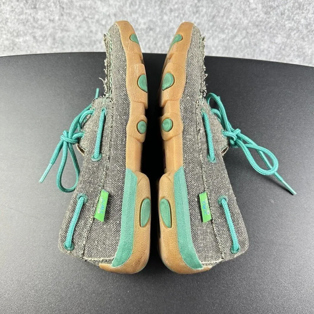 Twisted X ECO Boat Shoes Driving Mocs Womens 6.5M WDM0085 Western Outdoors Teal